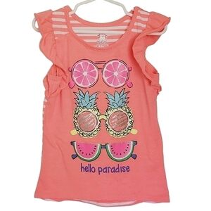 K1013 * 365 Kids from Garanimals Hello Pardise Top Orange Size 6